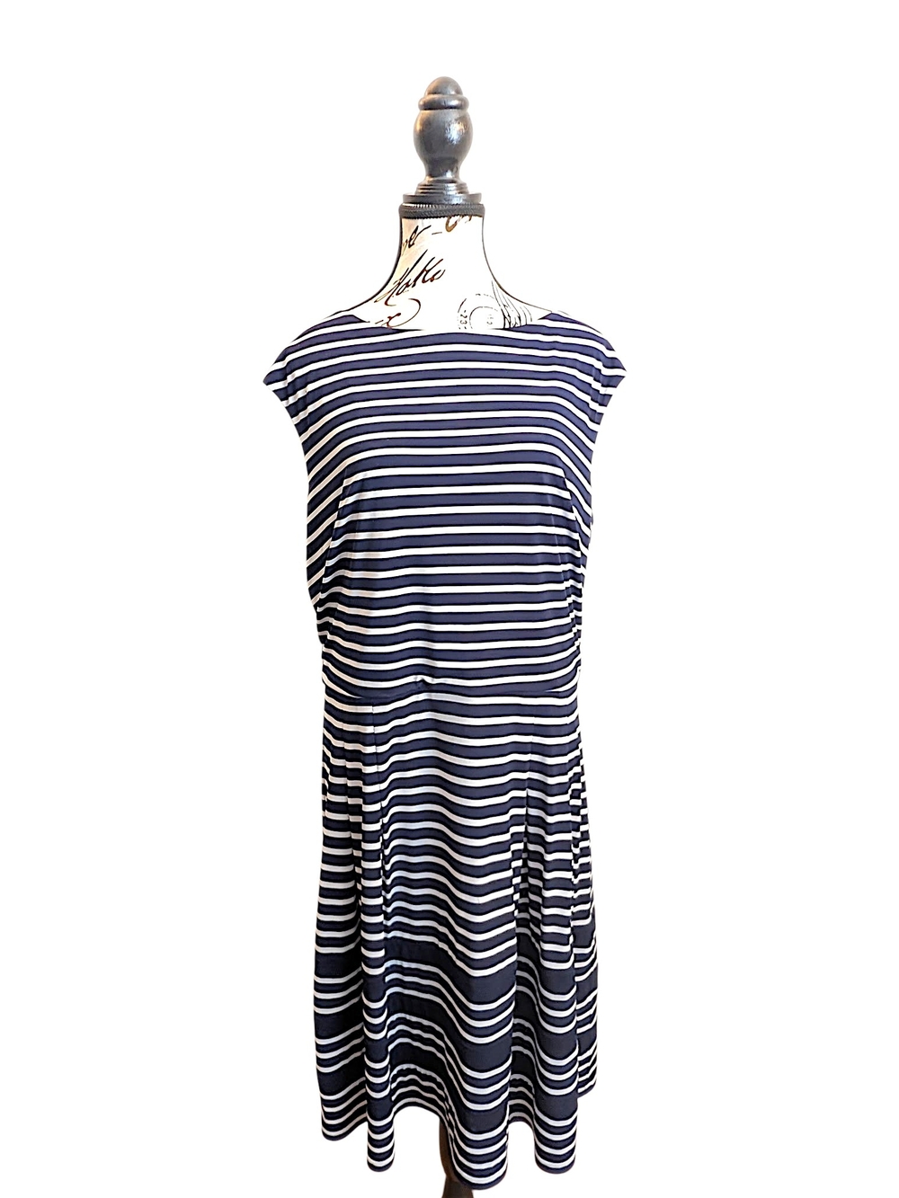 American Living Navy and White Striped Swim Coverup Dress